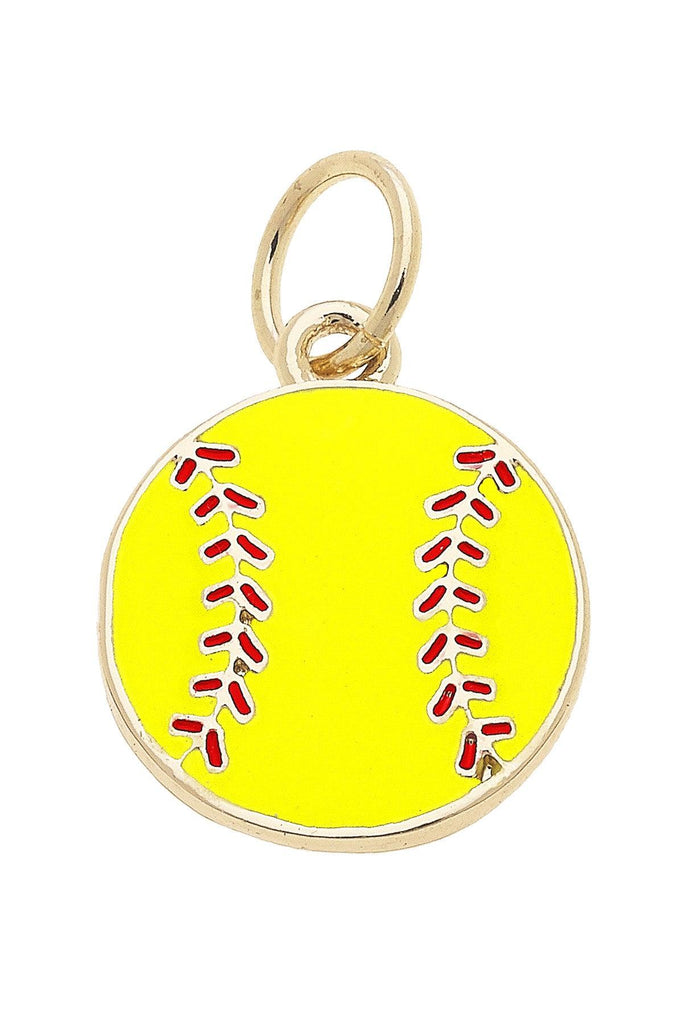 Enamel Softball Charm - Canvas Style