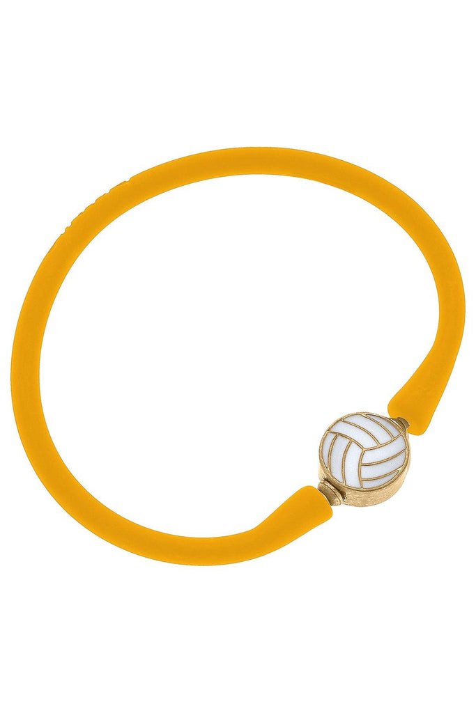Enamel Volleyball Silicone Bali Bracelet in Cantalope - Canvas Style