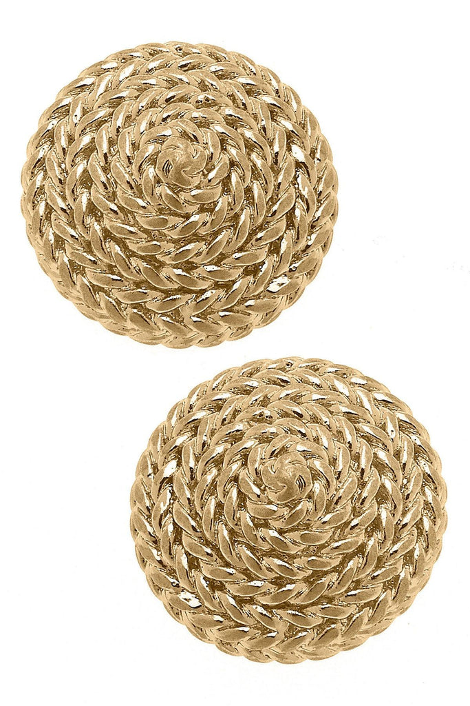 Ethel Rope Coil Earrings in Worn Gold - Canvas Style