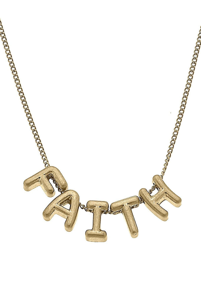 Faith Bubble Letter Necklace - Canvas Style