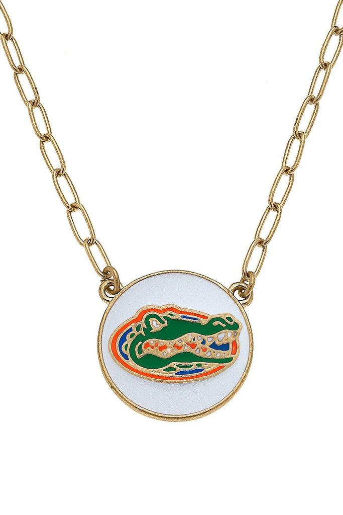 Florida Gators Enamel Disc Pendant Necklace - FINAL SALE - Canvas Style