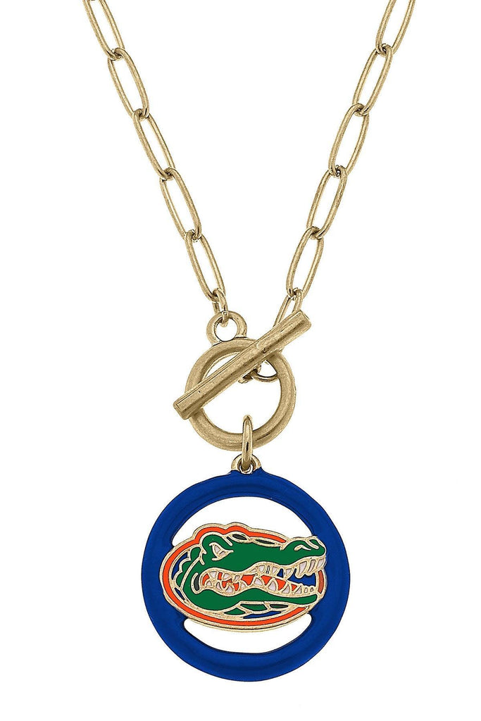 Florida Gators Enamel Logo T-Bar 16" Necklace - Canvas Style