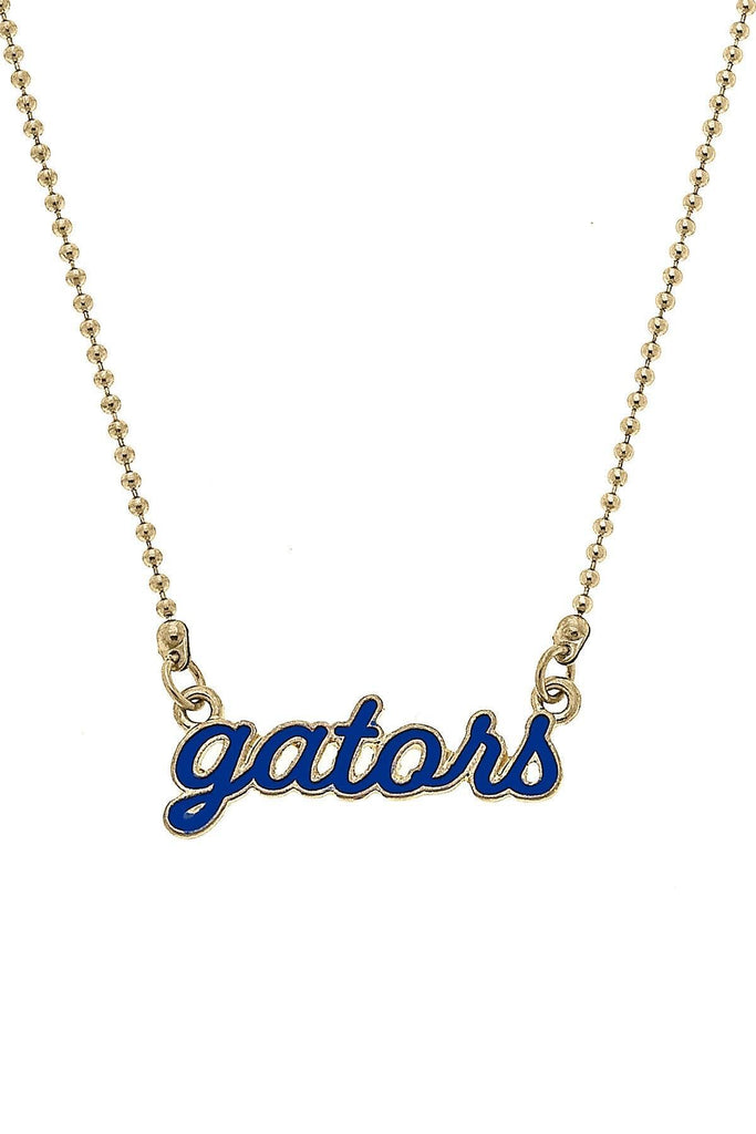 Florida Gators Enamel Script Necklace - Canvas Style