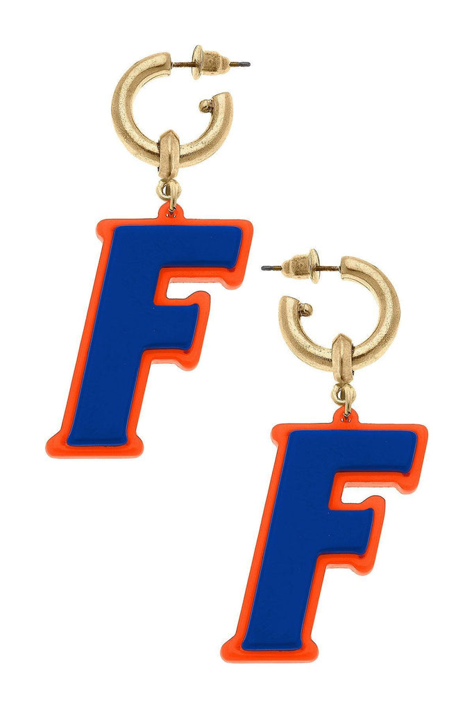 Florida Gators Resin Logo Drop Hoop Earrings - Canvas Style