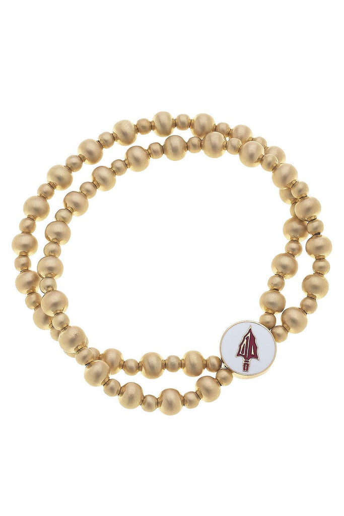 Florida State Seminoles 2-Row Ball Bead Stretch Bracelet - Canvas Style