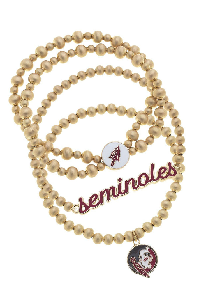 Florida State Seminoles Ball Bead Stretch Bracelet Stack - Canvas Style