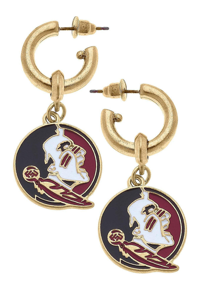 Florida State Seminoles Enamel Drop Hoop Earrings - Canvas Style