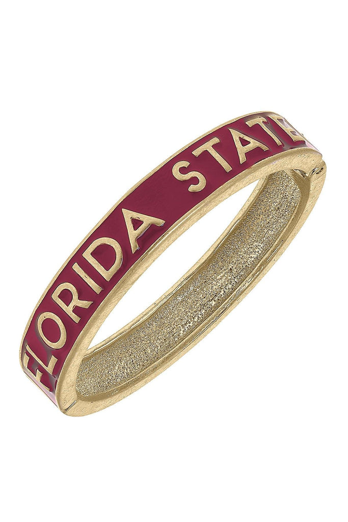 Florida State Seminoles Enamel Hinge Bangle in Garnet - Canvas Style