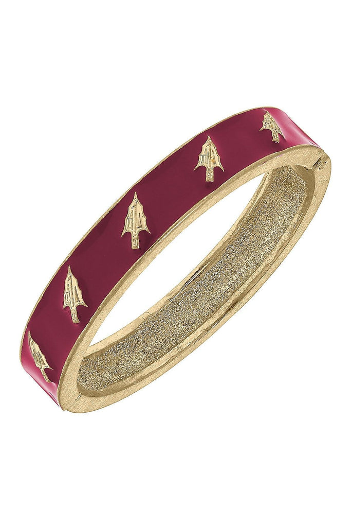 Florida State Seminoles Enamel Logo Hinge Bangle in Garnet - Canvas Style