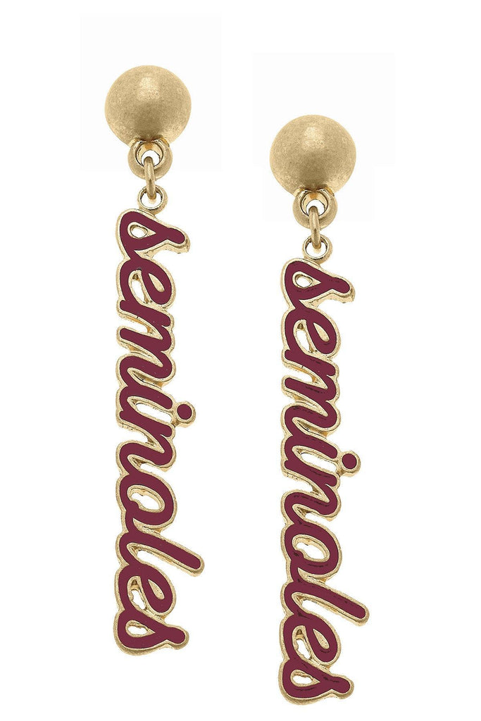 Florida State Seminoles Enamel Script Earrings - Canvas Style