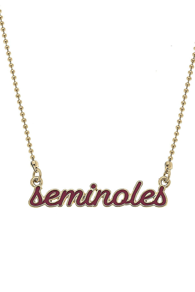 Florida State Seminoles Enamel Script Necklace - Canvas Style