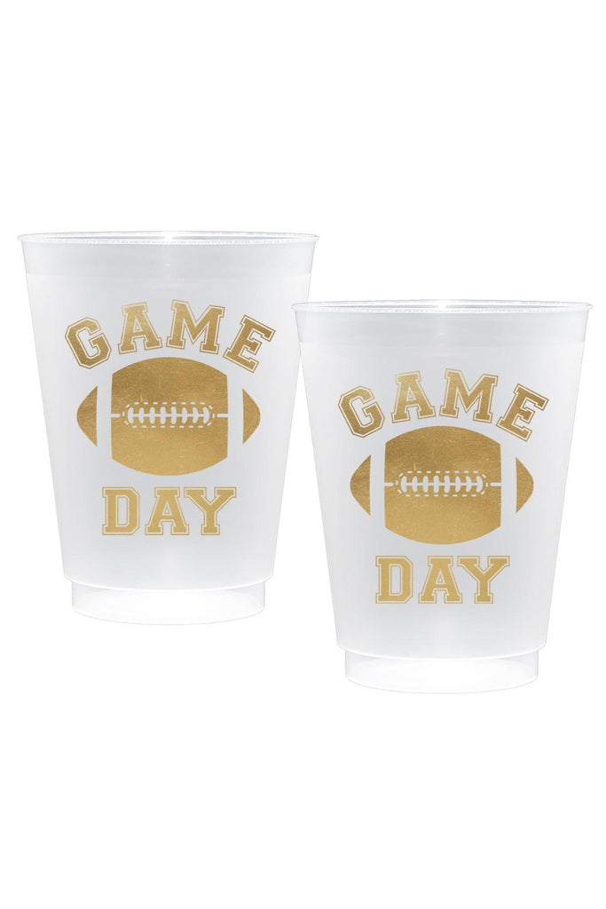 Game Day Shatterproof Frost Flex Plastic Cups (Set of 10) - Canvas Style