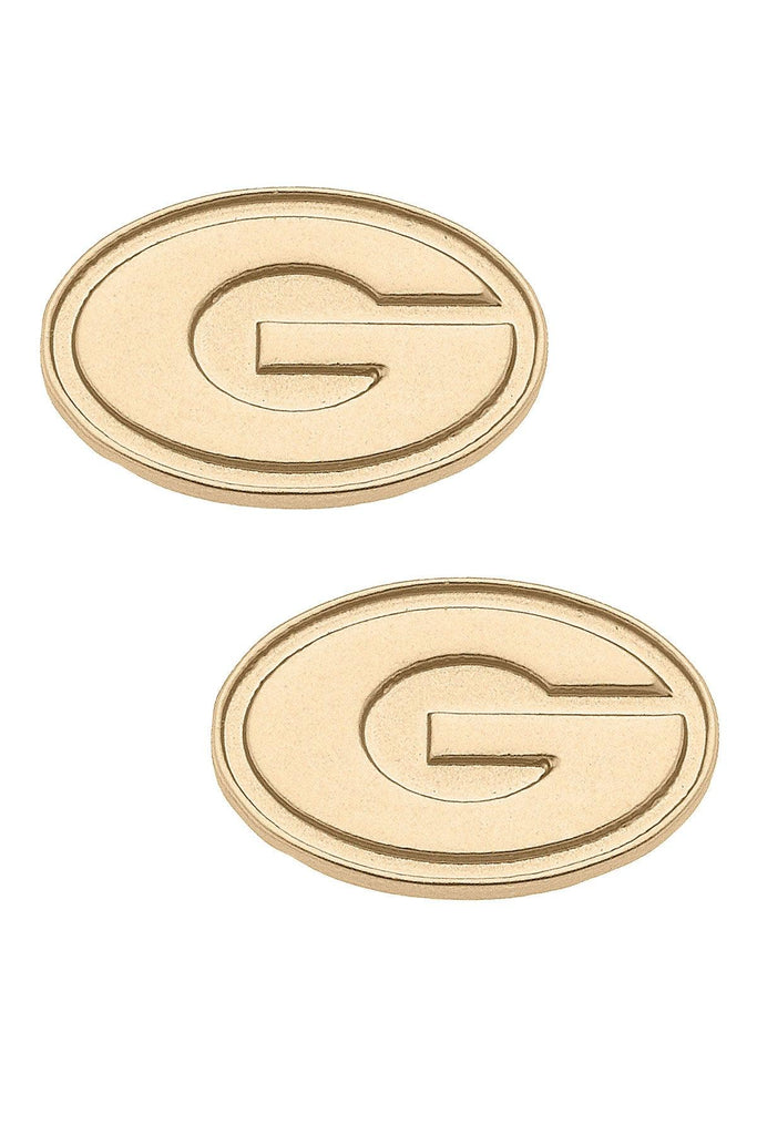 Georgia Bulldogs 24K Gold Plated Stud Earrings - Canvas Style