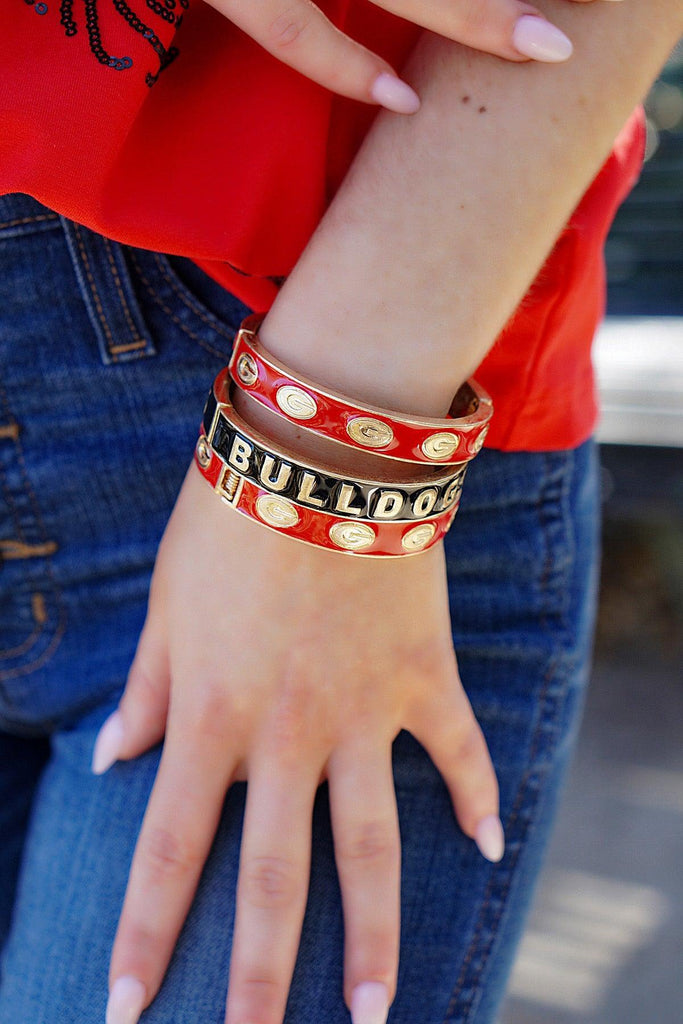 Georgia Bulldogs Enamel Hinge Bangle - Canvas Style