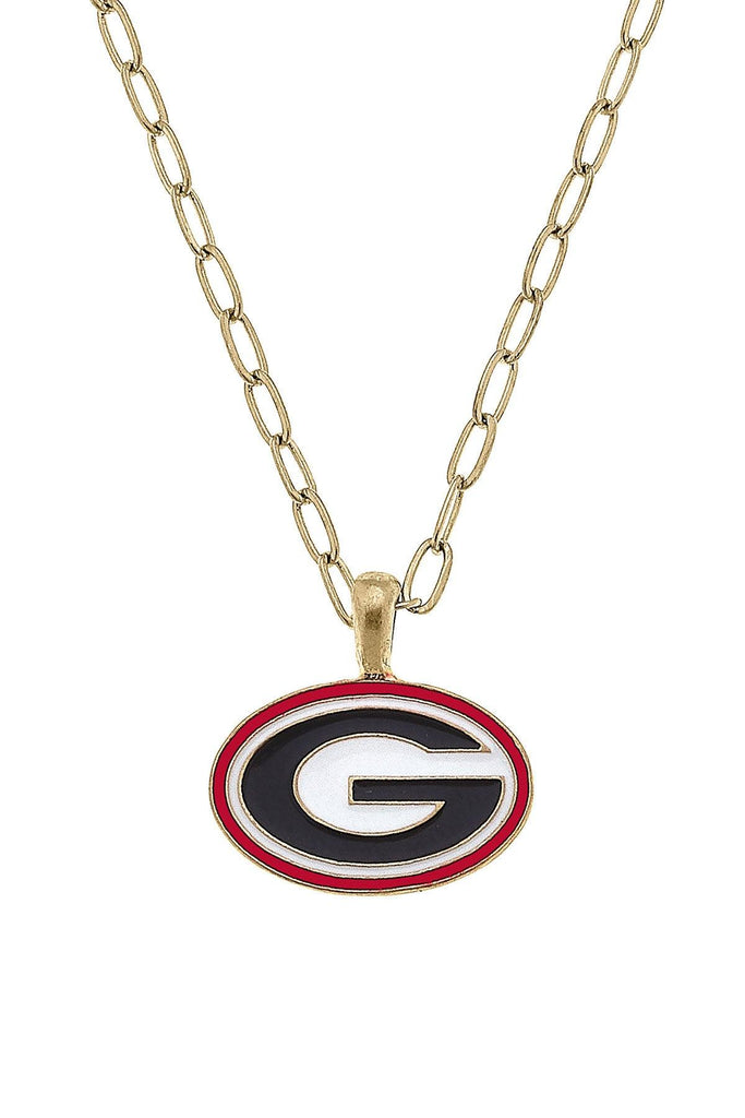 Georgia Bulldogs Enamel Pendant Necklace - Canvas Style
