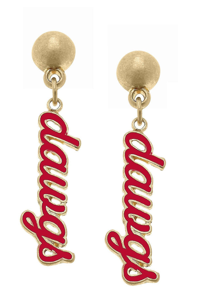 Georgia Bulldogs Enamel Script Earrings - Canvas Style