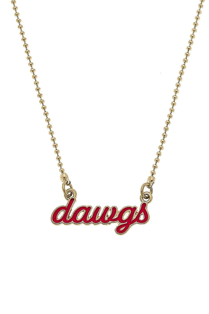 Georgia Bulldogs Enamel Script Necklace - Canvas Style