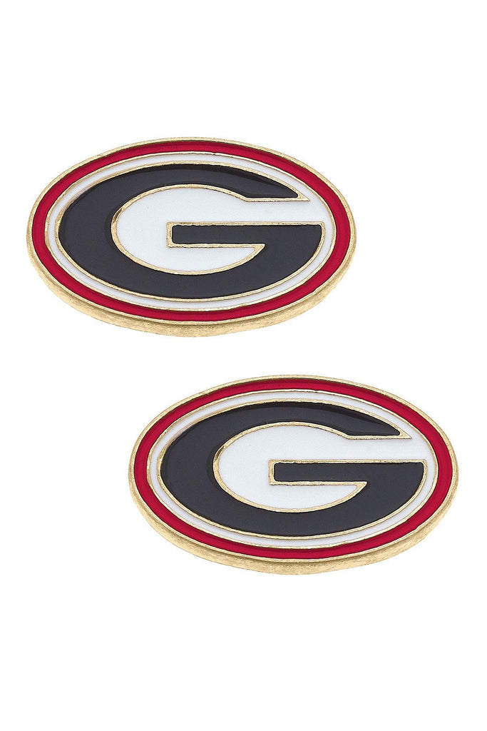 Georgia Bulldogs Enamel Stud Earrings - Canvas Style