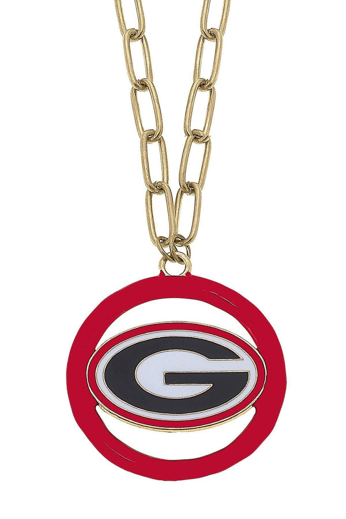 Georgia Bulldogs Logo Enamel Medallion 32" Necklace - Canvas Style