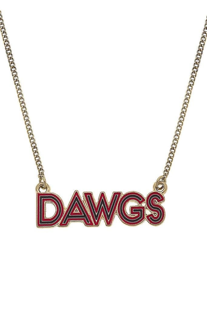 Georgia Bulldogs Outline Enamel Necklace - Canvas Style