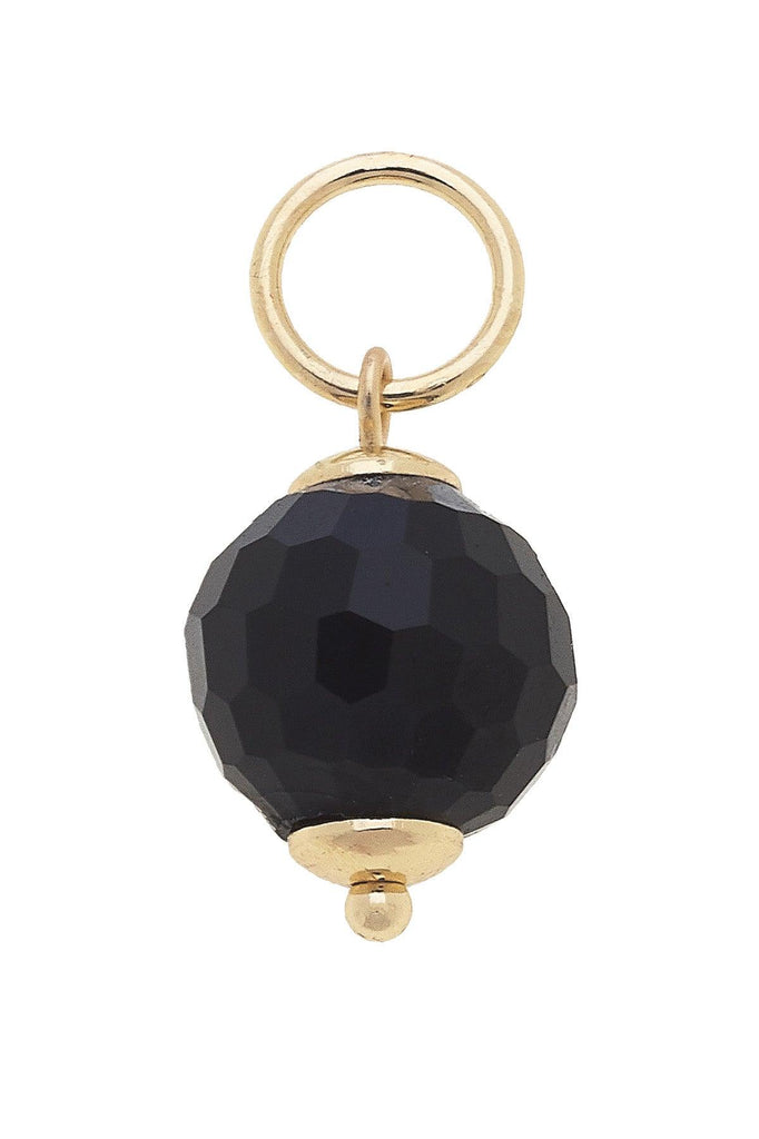 Glass Faceted Bead Charm in Black - Canvas Style