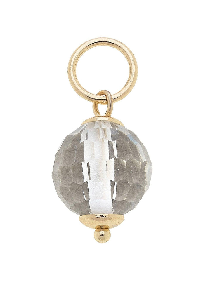 Glass Faceted Bead Charm in Clear - Canvas Style