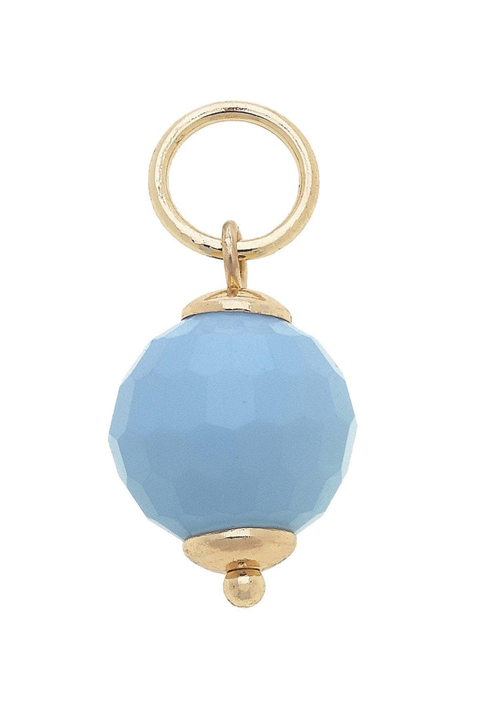 Glass Faceted Bead Charm in Light Blue - Canvas Style