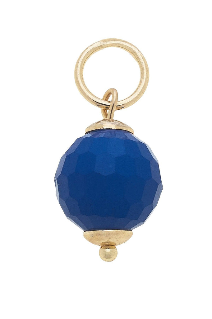 Glass Faceted Bead Charm in Navy - Canvas Style