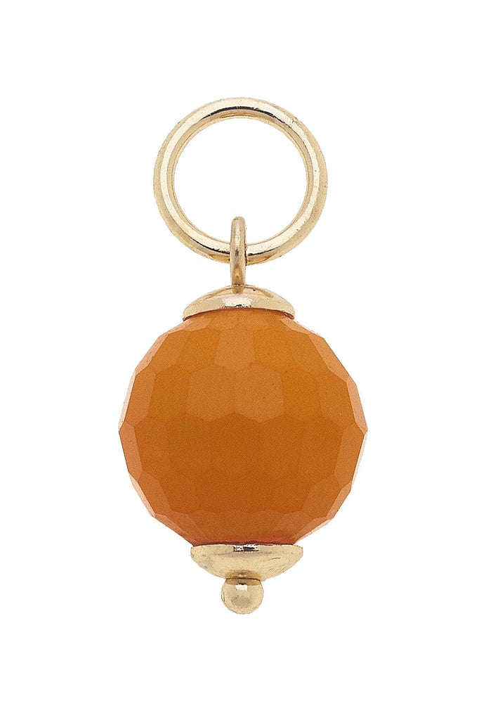 Glass Faceted Bead Charm in Orange - Canvas Style