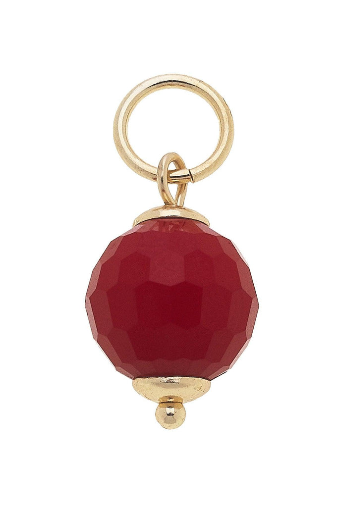 Glass Faceted Bead Charm in Red - Canvas Style