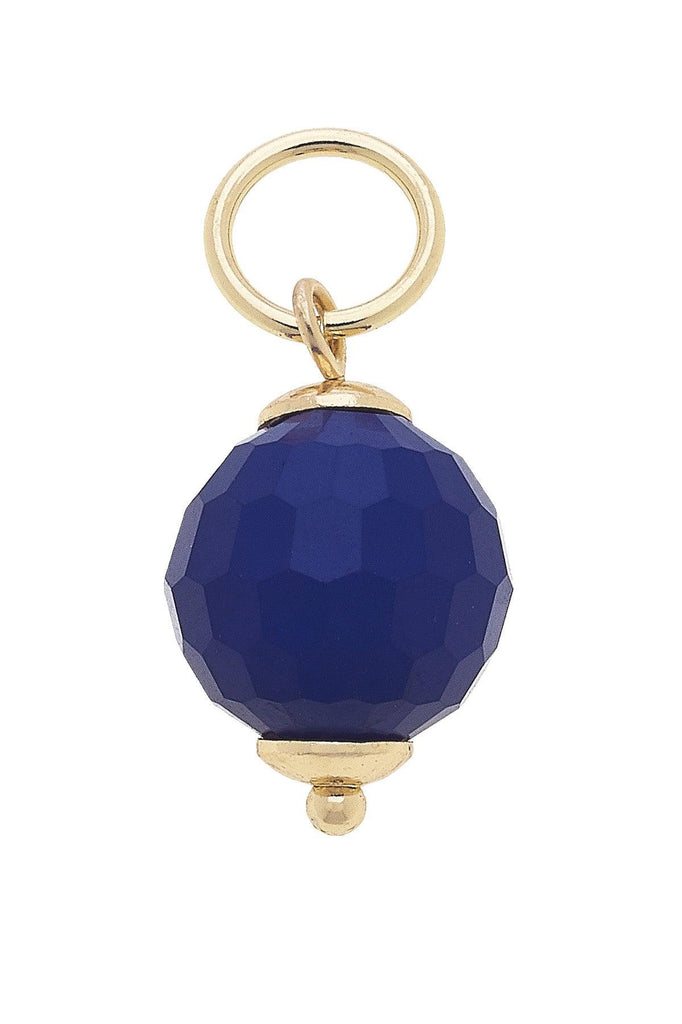 Glass Faceted Bead Charm in Royal Blue - Canvas Style