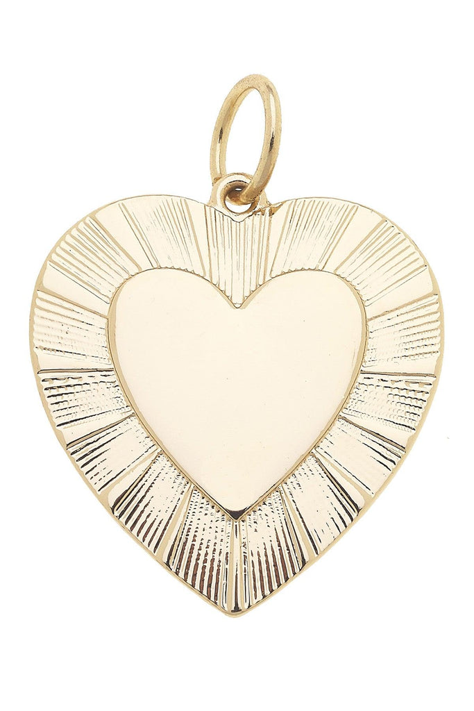 Glowing Heart Charm in Shiny Gold - Canvas Style