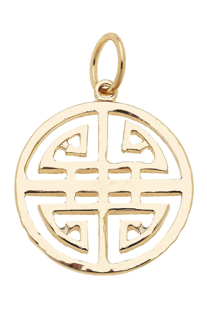 Greek Keys Charm in Shiny Gold - Canvas Style