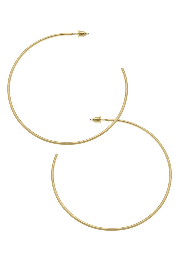 Gwen Hoop Earrings In Satin Gold - Canvas Style