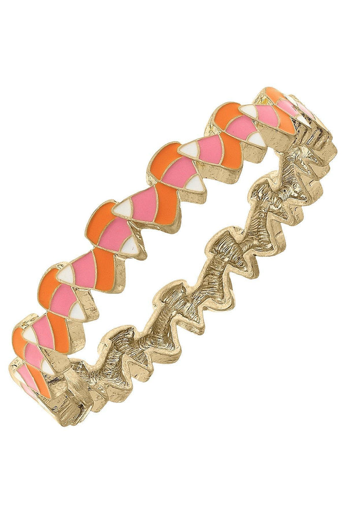 Halloween Enamel Candy Corn Hinge Bangle - Canvas Style