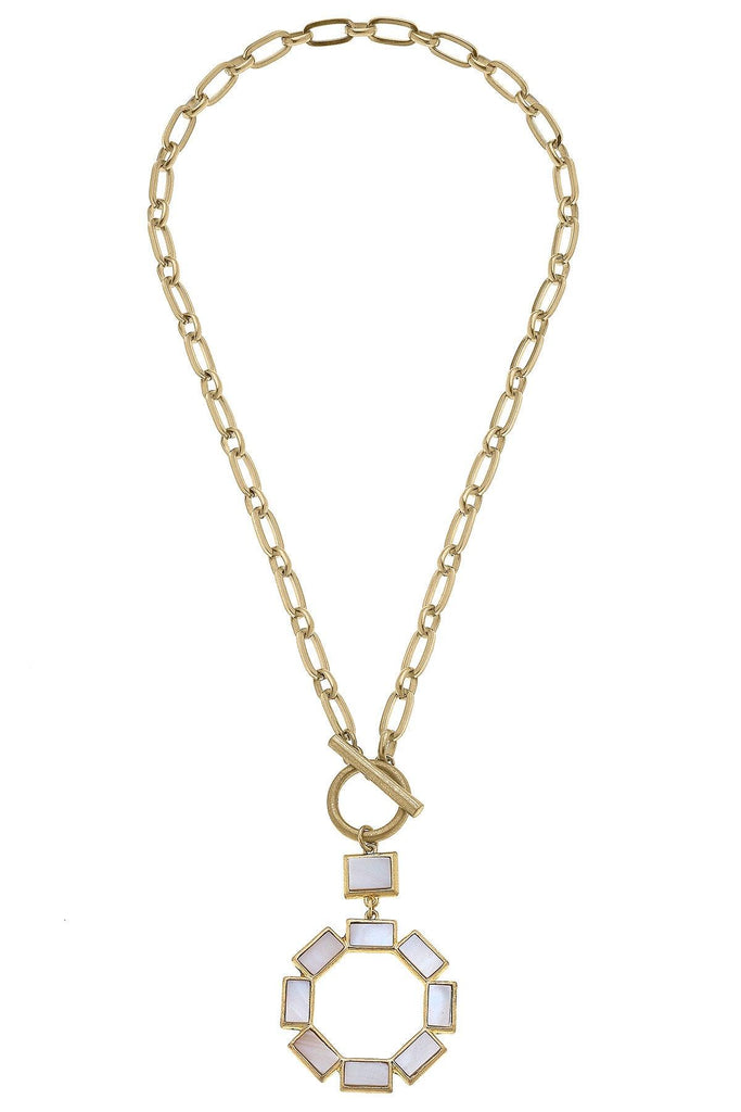 Halston Mother of Pearl Toggle Necklace - Canvas Style