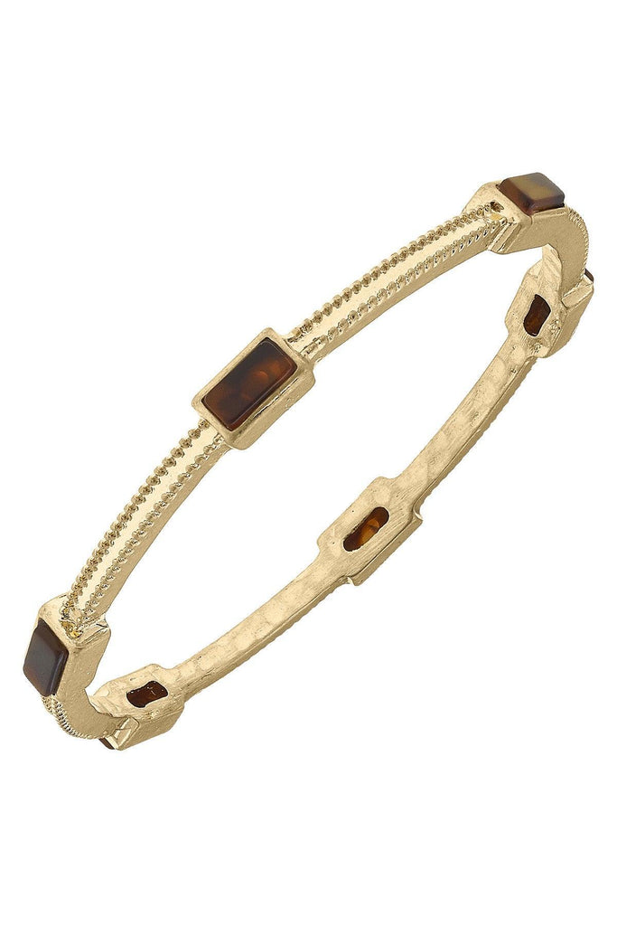 Halston Tortoise Bangle in Worn Gold - Canvas Style