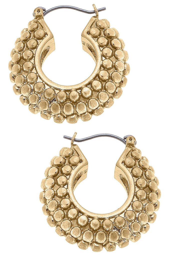 Harmony Textured Hoop Earrings in Worn Gold - Canvas Style