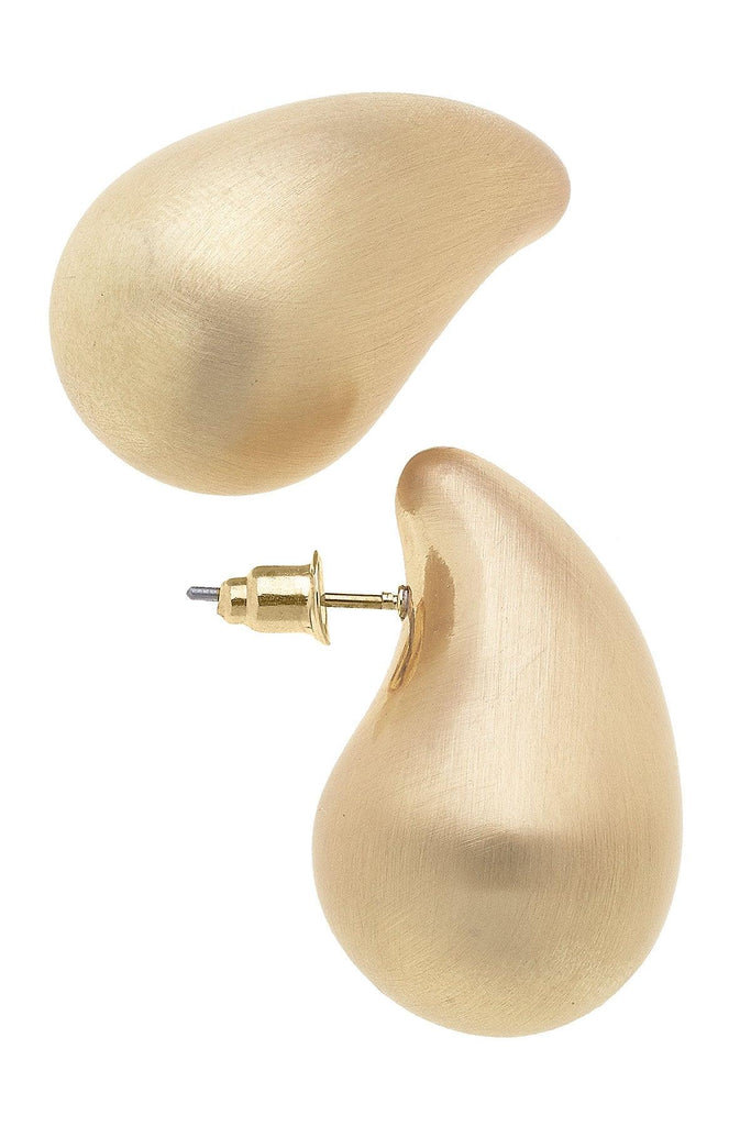 Icon Puffed Teardrop Stud Earrings - Canvas Style