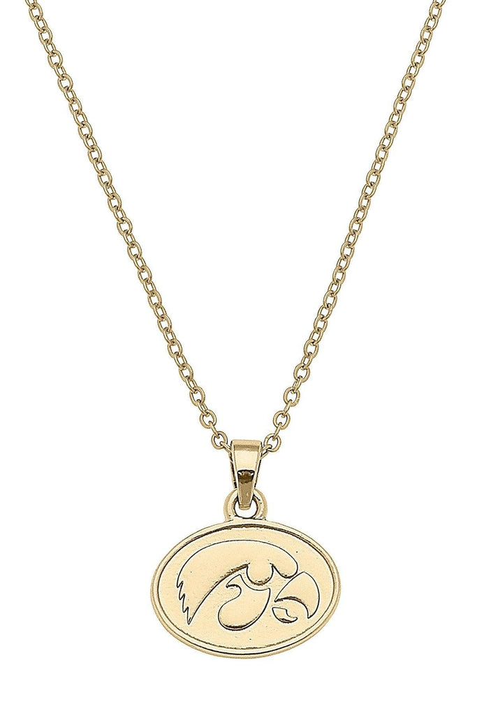 Iowa Hawkeyes 24K Gold Plated Pendant Necklace - Canvas Style