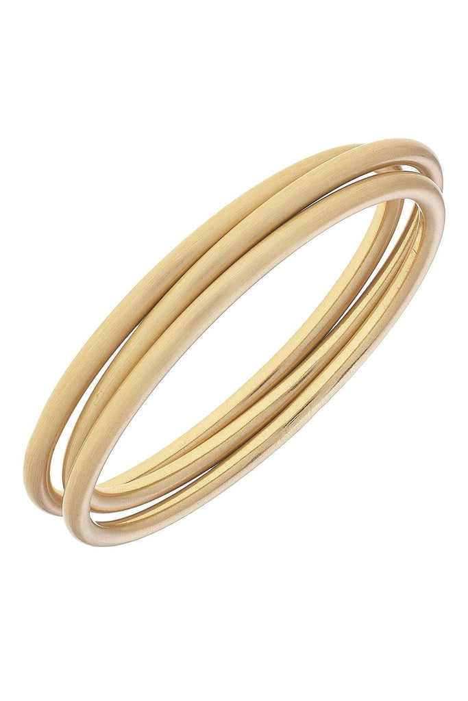 Isla Bangles in Satin Gold - Set of 3 - Canvas Style