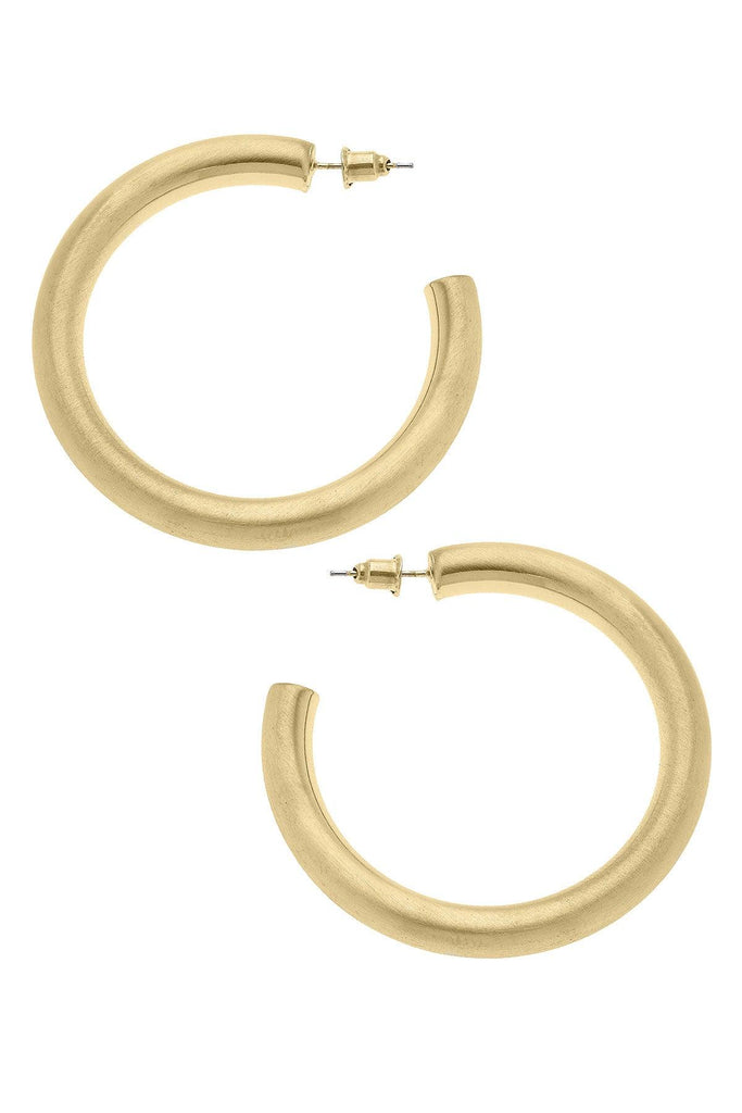 Isla Hoop Earrings in Satin Gold - Canvas Style