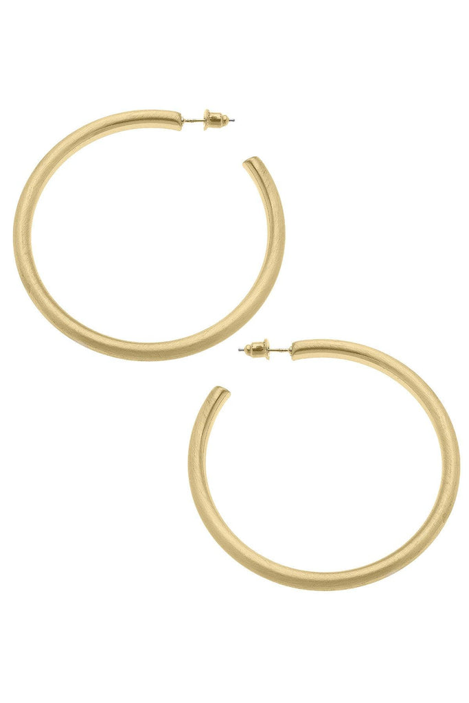 Ivy Hoop Earrings in Satin Gold - Canvas Style