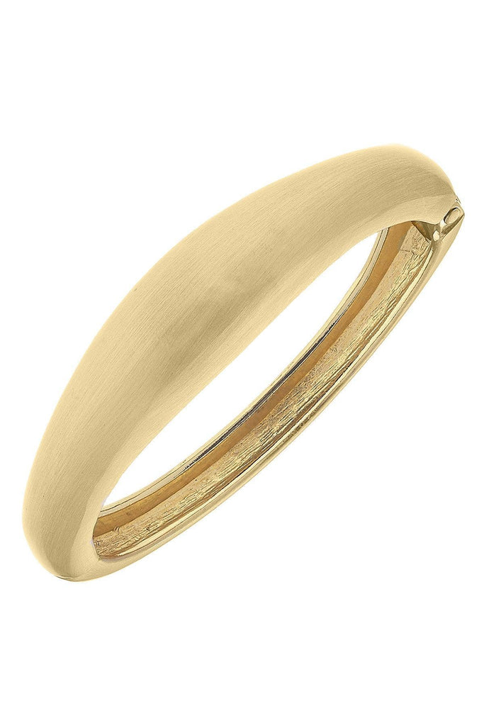 Josephine Statement Hinge Bangle in Satin Gold - Canvas Style