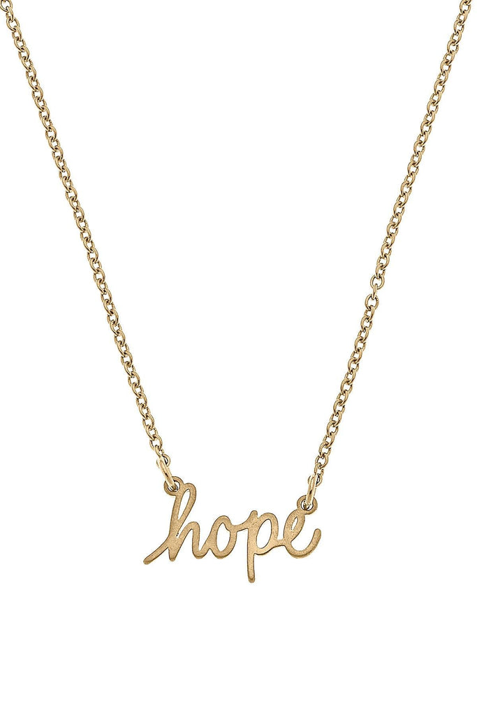 Julia Hope Delicate Chain Necklace in Worn Gold - Canvas Style