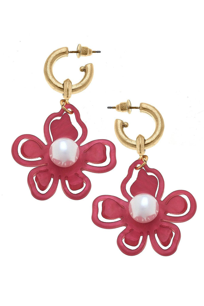 Julia Resin Flower Drop Earrings - Canvas Style
