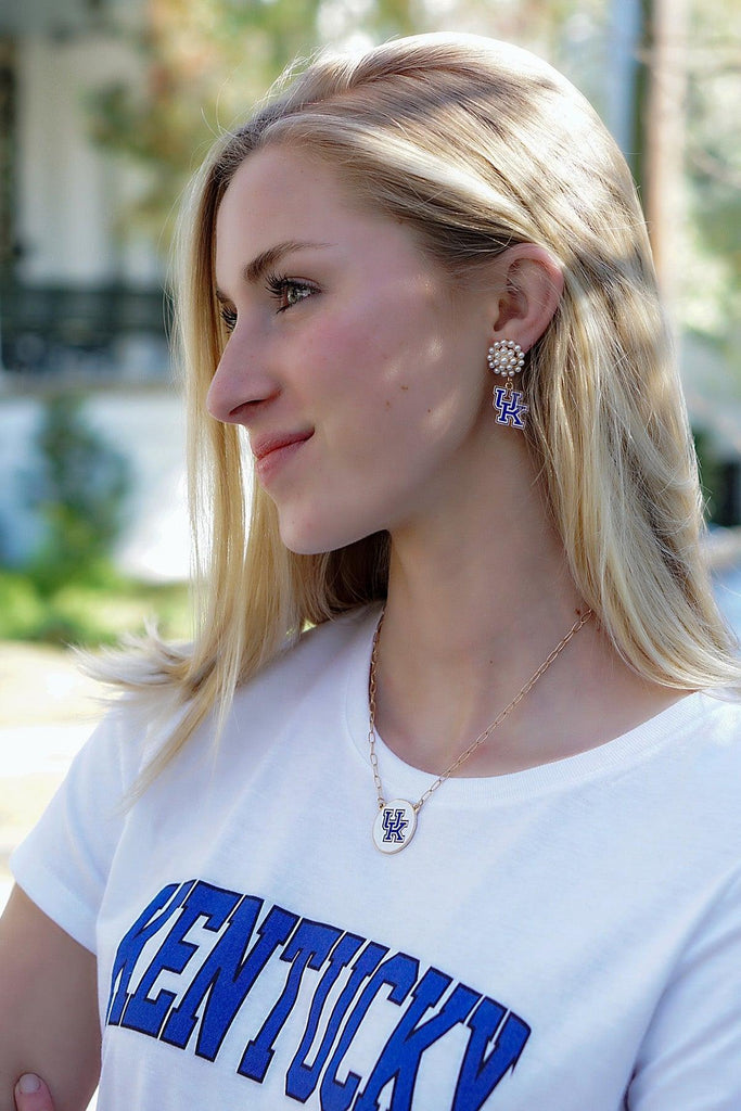 Kentucky Wildcats Enamel Disc Pendant Necklace - FINAL SALE - Canvas Style