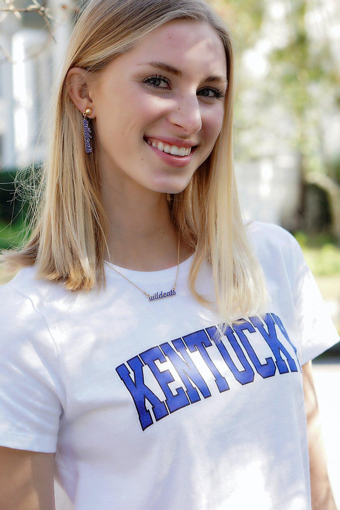 Kentucky Wildcats Enamel Script Earrings - Canvas Style