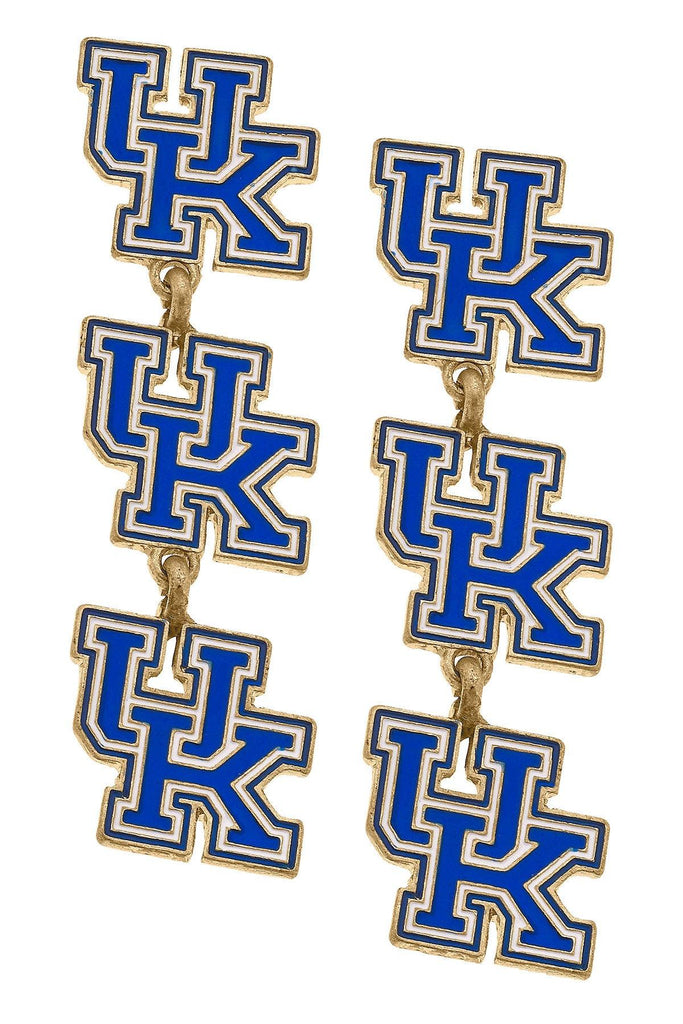 Kentucky Wildcats Triple Drop Enamel Earrings - Canvas Style