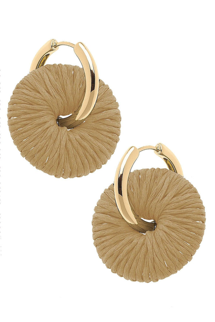 Key West Raffia Earrings in Natural - Canvas Style